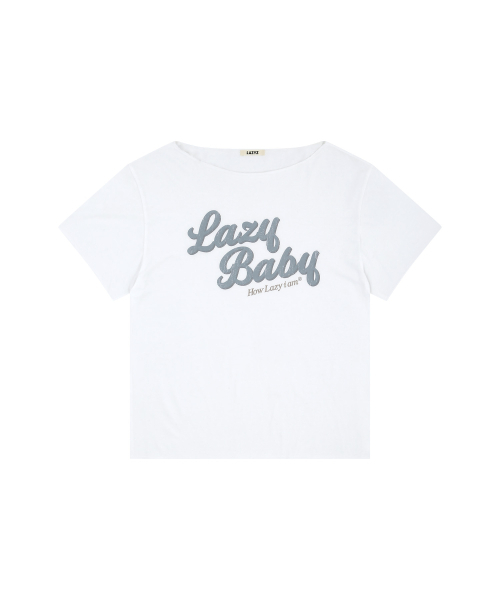 LAZYZ（レイジジ）の「ハウレイジオフショルダーティーシャツ（4色展開）（Tシャツ/カットソー・レディース・ネイビー/ホワイト/ライトグレー/スカイブルー・FREE）」の6枚目の写真