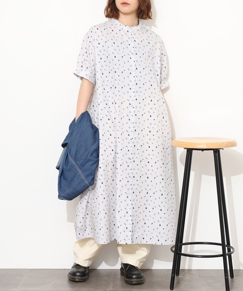 Emago(イマゴ)の「EMAGO お散歩プリントワンピース 半端袖(シャツワンピース・レディース・グレー/ブラック・FREE)」の8枚目の写真