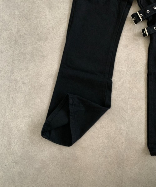 link lot（リンクロット）の「アイレットベルト付きZIPフレアブラックデニムパンツ（デニムパンツ・メンズ・ブラック・L/M）」の10枚目の写真