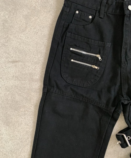 link lot（リンクロット）の「アイレットベルト付きZIPフレアブラックデニムパンツ（デニムパンツ・メンズ・ブラック・L/M）」の14枚目の写真
