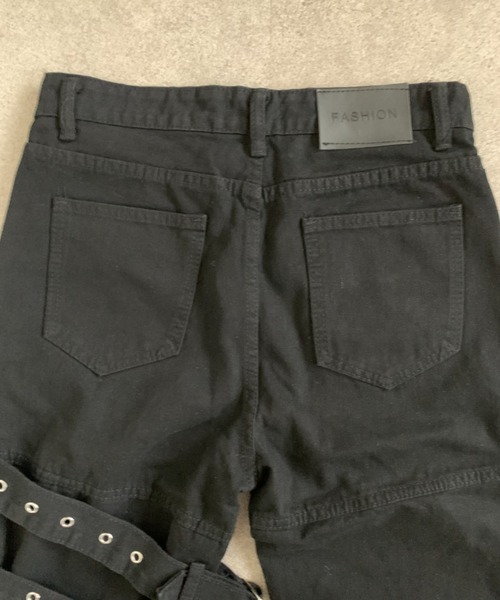 link lot（リンクロット）の「アイレットベルト付きZIPフレアブラックデニムパンツ（デニムパンツ・メンズ・ブラック・L/M）」の12枚目の写真