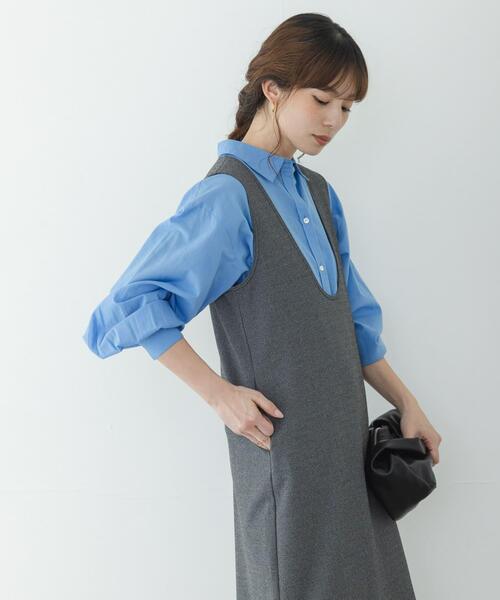 URBAN RESEARCH Sonny Label(アーバンリサーチサニーレーベル)の「Uネックジャンパースカート(ワンピース・レディース・ブラック/グレー・FREE)」の14枚目の写真