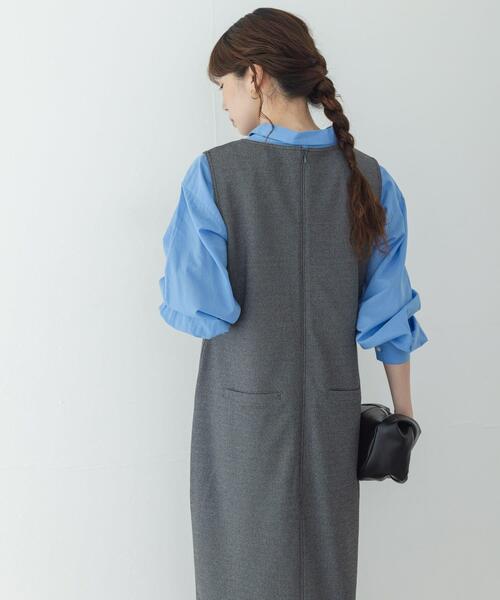 URBAN RESEARCH Sonny Label(アーバンリサーチサニーレーベル)の「Uネックジャンパースカート(ワンピース・レディース・ブラック/グレー・FREE)」の13枚目の写真