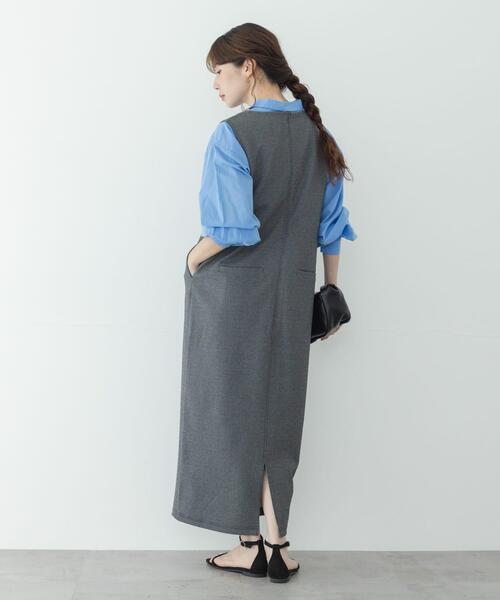 URBAN RESEARCH Sonny Label(アーバンリサーチサニーレーベル)の「Uネックジャンパースカート(ワンピース・レディース・ブラック/グレー・FREE)」の10枚目の写真