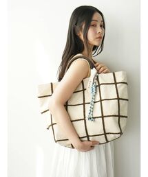 FIKA.（フィーカ）の「Loop embroidered check bag（トートバッグ）」