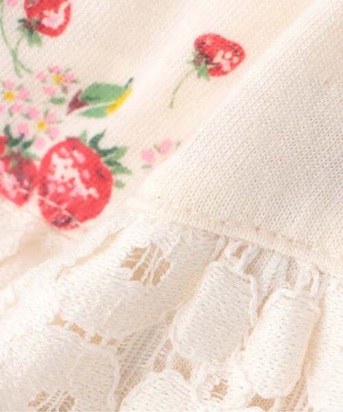 sense of wonder（センスオブワンダー）の「オーガニック野イチゴ半袖ショートオール【日本製】（ロンパース・キッズ・ホワイト系・70cm/80ｃｍ）」の6枚目の写真