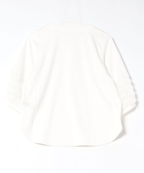 Gready Brilliant(グレディブリリアン)の「ポンチ袖リボンパフ7分カットソー(Tシャツ/カットソー・レディース・ネイビー系/オフホワイト・38)」の8枚目の写真