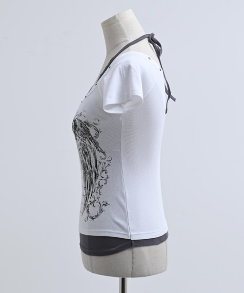 REFLEM(レフレム)の「『REFLEM/レフレム』キャミレイヤードトップス/ハーフスリーブカットソー(Tシャツ/カットソー・レディース・ブラック/グレー/ホワイト・FREE)」の21枚目の写真