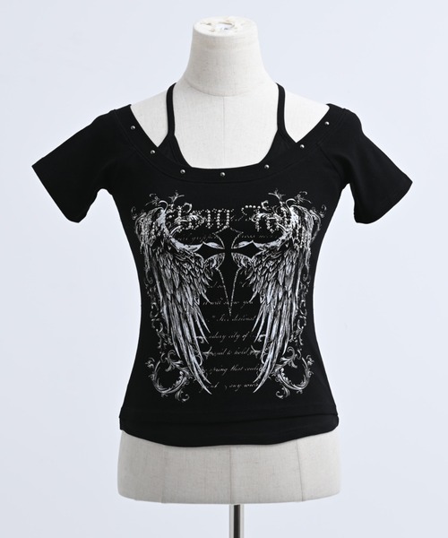 REFLEM(レフレム)の「『REFLEM/レフレム』キャミレイヤードトップス/ハーフスリーブカットソー(Tシャツ/カットソー・レディース・ブラック/グレー/ホワイト・FREE)」の12枚目の写真