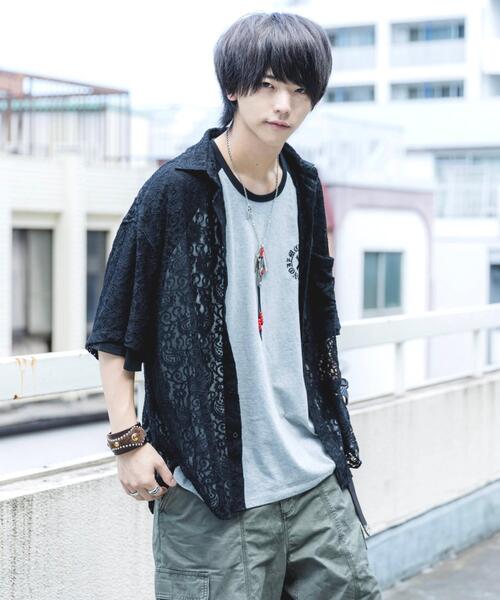 L.H.P(エルエイチピー)の「CHRONOIZM/クロノイズム/LACE SHIRT(シャツ/ブラウス・メンズ・ブラック・XL)」の1枚目の写真
