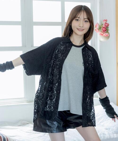 L.H.P(エルエイチピー)の「CHRONOIZM/クロノイズム/LACE SHIRT(シャツ/ブラウス・メンズ・ブラック・XL)」の6枚目の写真