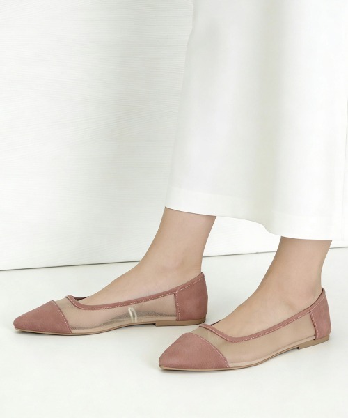 Miniministore(ミニミニストア)の「チュールパンプス バレエパンプス 夏靴(パンプス・レディース・ブラック/スモークピンク・24.0cm/25.0cm/23.5cm/24.5cm/23.0cm)」の1枚目の写真