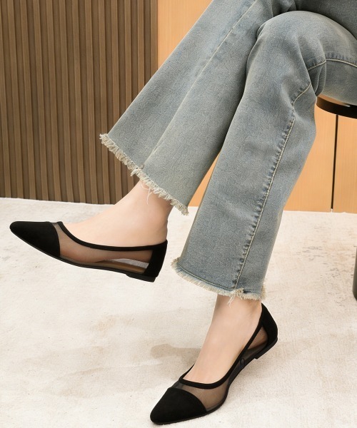 Miniministore(ミニミニストア)の「チュールパンプス バレエパンプス 夏靴(パンプス・レディース・ブラック/スモークピンク・24.0cm/25.0cm/23.5cm/24.5cm/23.0cm)」の15枚目の写真