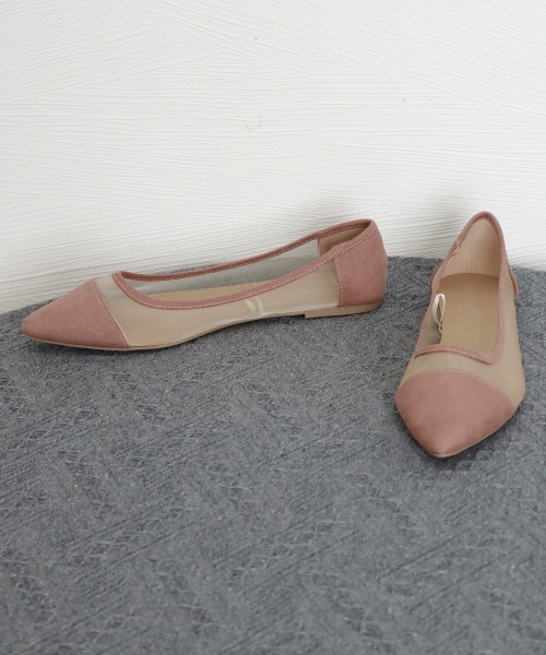 Miniministore(ミニミニストア)の「チュールパンプス バレエパンプス 夏靴(パンプス・レディース・ブラック/スモークピンク・24.0cm/25.0cm/23.5cm/24.5cm/23.0cm)」の4枚目の写真