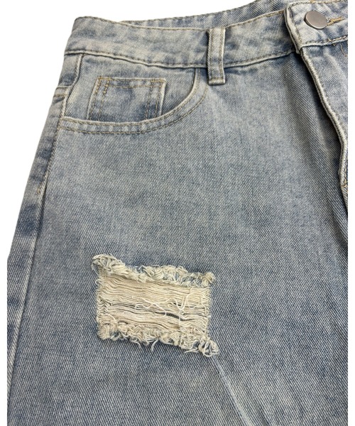 inst.ALL(インストール)の「ダメージレースデニムワイドパンツ(デニムパンツ・レディース・サックスブルー・L/M/S/LL)」の16枚目の写真