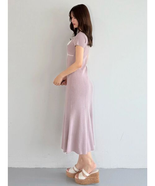 MERCURYDUO(マーキュリーデュオ)の「レースレイヤードマーメイドニットワンピース(ワンピース・レディース・ベビーピンク/ネイビー/ライトグレー・FREE)」の15枚目の写真