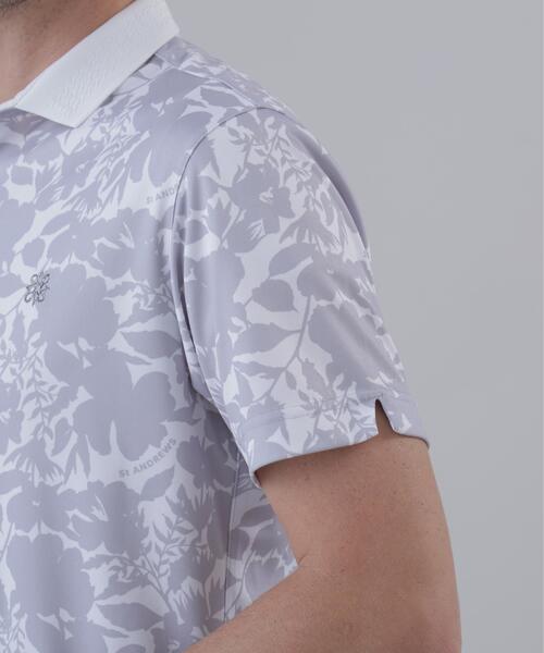 St ANDREWS（セントアンドリュース）の「【吸水速乾】COOLMAXシャドーボタニカルプリント半袖ポロシャツ (MENS)（ポロシャツ・メンズ・ベージュ/ホワイト・LL/L/M）」の21枚目の写真