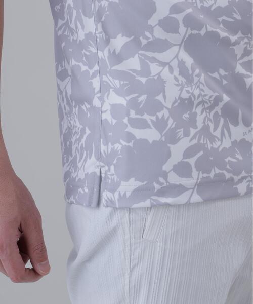 St ANDREWS（セントアンドリュース）の「【吸水速乾】COOLMAXシャドーボタニカルプリント半袖ポロシャツ (MENS)（ポロシャツ・メンズ・ベージュ/ホワイト・LL/L/M）」の22枚目の写真