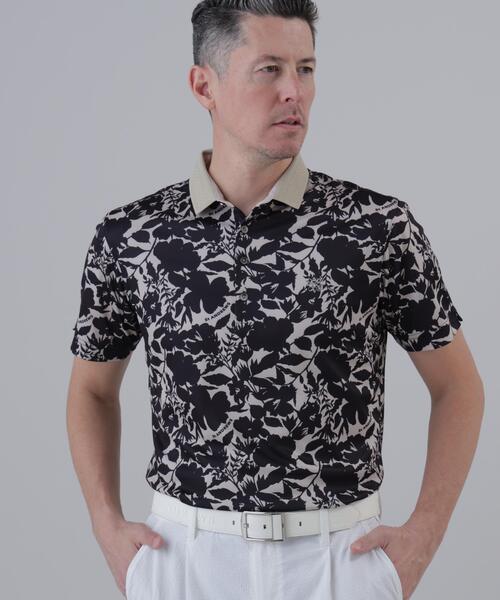 St ANDREWS（セントアンドリュース）の「【吸水速乾】COOLMAXシャドーボタニカルプリント半袖ポロシャツ (MENS)（ポロシャツ・メンズ・ベージュ/ホワイト・LL/L/M）」の8枚目の写真