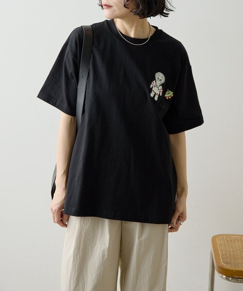 ear PAPILLONNER（イアパピヨネ）の「sampo×earコラボTシャツ《綿100％》（Tシャツ/カットソー・レディース・ホワイト/ブラック/ブラウン・FREE）」の21枚目の写真