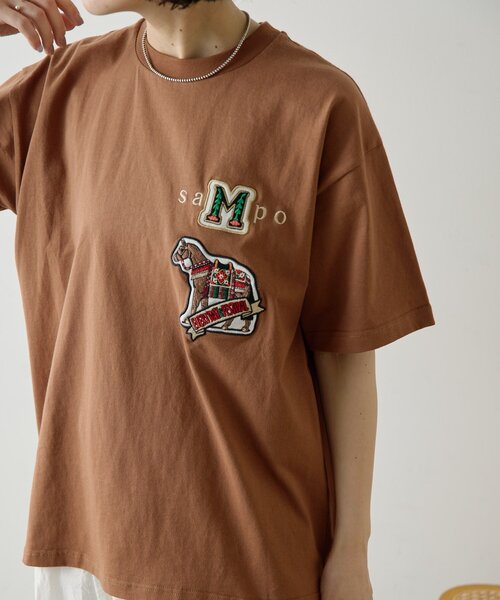 ear PAPILLONNER（イアパピヨネ）の「sampo×earコラボTシャツ《綿100％》（Tシャツ/カットソー・レディース・ホワイト/ブラック/ブラウン・FREE）」の8枚目の写真