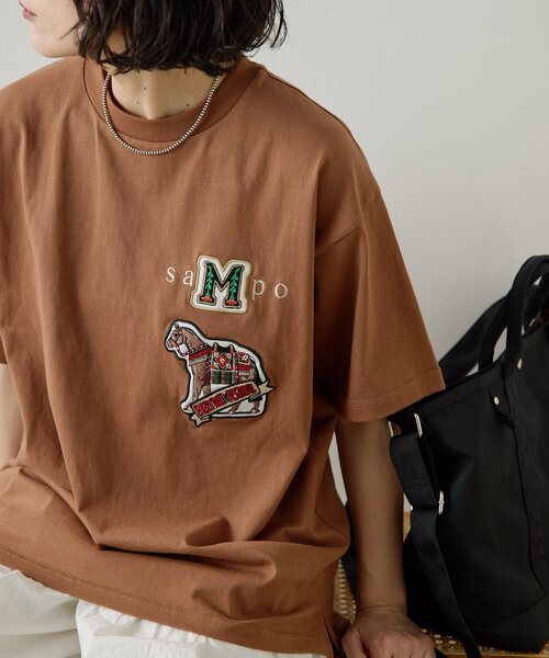 ear PAPILLONNER（イアパピヨネ）の「sampo×earコラボTシャツ《綿100％》（Tシャツ/カットソー・レディース・ホワイト/ブラック/ブラウン・FREE）」の7枚目の写真
