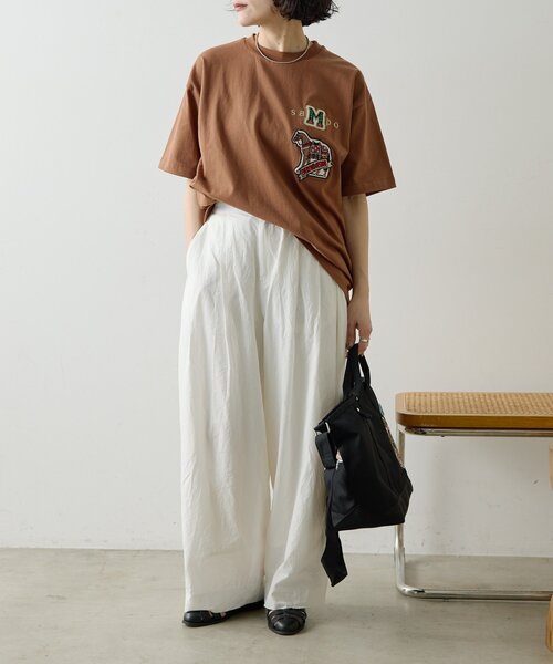 ear PAPILLONNER（イアパピヨネ）の「sampo×earコラボTシャツ《綿100％》（Tシャツ/カットソー・レディース・ホワイト/ブラック/ブラウン・FREE）」の6枚目の写真