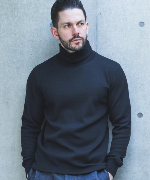 MR.OLIVE(ミスターオリーブ)の「HEAT THERMAL / STANDARD TURTLE NECK SHIRT /M263134(Tシャツ/カットソー・メンズ・オフホワイト/ブラック・MEDIUM/LARGE)」の2枚目の写真