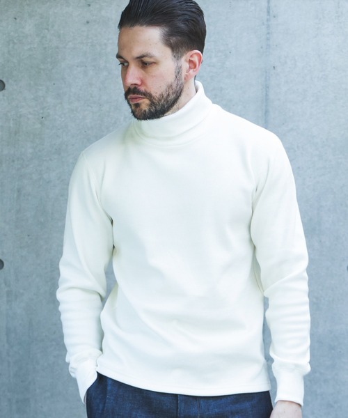 MR.OLIVE(ミスターオリーブ)の「HEAT THERMAL / STANDARD TURTLE NECK SHIRT /M263134(Tシャツ/カットソー・メンズ・オフホワイト/ブラック・MEDIUM/LARGE)」の4枚目の写真