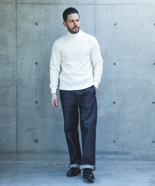 MR.OLIVE(ミスターオリーブ)の「HEAT THERMAL / STANDARD TURTLE NECK SHIRT /M263134(Tシャツ/カットソー・メンズ・オフホワイト/ブラック・MEDIUM/LARGE)」の5枚目の写真