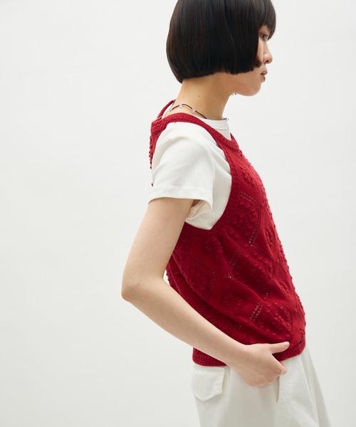 full/fill.(フルフィル)の「halter neck knit tank / ホルターネックニットタンク(タンクトップ・レディース・レッド/アイボリー・FREE)」の16枚目の写真