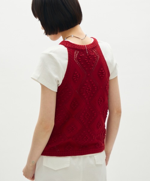 full/fill.(フルフィル)の「halter neck knit tank / ホルターネックニットタンク(タンクトップ・レディース・レッド/アイボリー・FREE)」の17枚目の写真