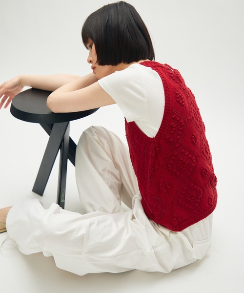 full/fill.(フルフィル)の「halter neck knit tank / ホルターネックニットタンク(タンクトップ・レディース・レッド/アイボリー・FREE)」の21枚目の写真
