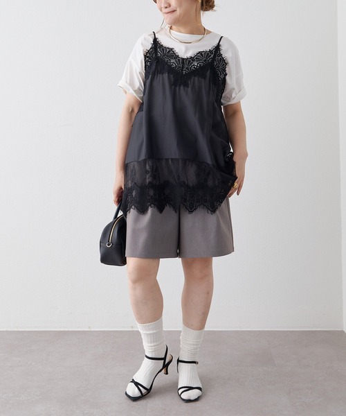PUAL CE CIN(ピュアルセシン)の「ウエストドロスト1タックバミューダパンツ(その他パンツ・レディース・ブラック/グレー・FREE)」の7枚目の写真