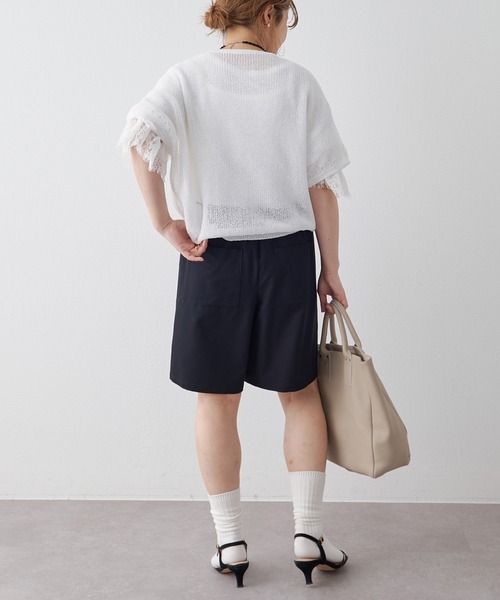 PUAL CE CIN(ピュアルセシン)の「ウエストドロスト1タックバミューダパンツ(その他パンツ・レディース・ブラック/グレー・FREE)」の6枚目の写真
