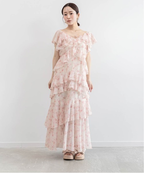 RANDA(ランダ)の「ラッフルフリルシフォンワンピース(ワンピース・レディース・ブラック/ピンク/ブルー・1/0)」の21枚目の写真