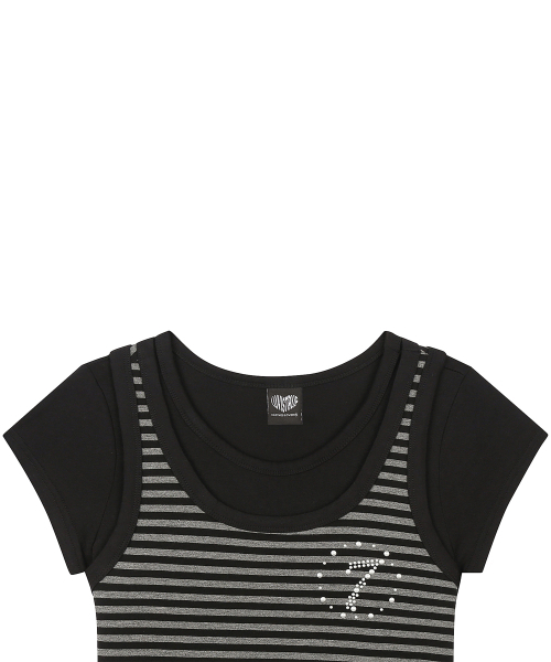 LUVISTRUE(ラヴイズトゥルー)の「SY DAMAGE LAYERED TEE(BLACK)(Tシャツ/カットソー・レディース・その他・FREE)」の4枚目の写真