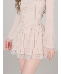セール】Cotton lace tiered long skirt（スカート）｜M me eme