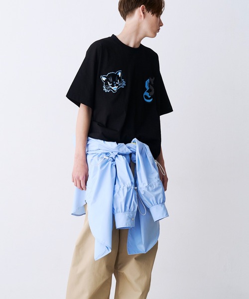 SeeSew(シーソー)の「【UNISEX】NEKOMATA SAGARA TEE 2.0/ネコマタさがら刺繍Tシャツ(Tシャツ/カットソー・メンズ・グレー/ブラック系その他/ホワイト/ブラック・L/M)」の22枚目の写真