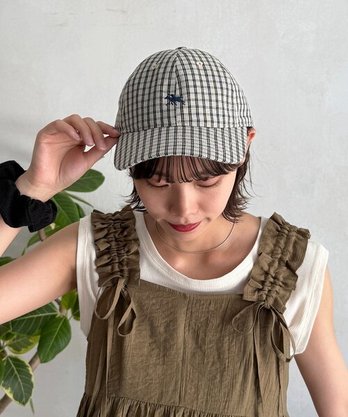 POLOCHAMPS（ポロチャンプス）の「チェックキャップ（キャップ・レディース・ブルー/アイボリー/ブラック・FREE）」の4枚目の写真