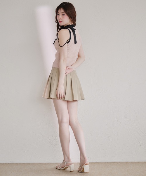 fupel(フぺル)の「bicolor american sleeve ribbon tops / バイカラーアメスリリボントップス(ニット/セーター・レディース・グレー/ピンク・FREE)」の14枚目の写真