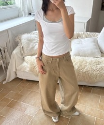 BLACKUP（ブラックアップ）の「[B-DENIM] LOW WIDE COTTON PANTS 056（その他パンツ）」