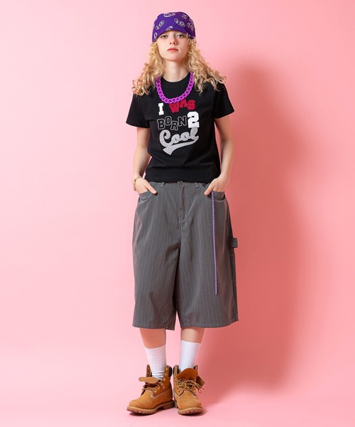 a.p.o.v.（エーピーオービー）の「a.p.o.v. クロップド丈Y2KマルチワッペンTシャツ(レディース)（Tシャツ/カットソー・レディース・ブラック/ホワイト/ネイビー・ONESIZE）」の9枚目の写真