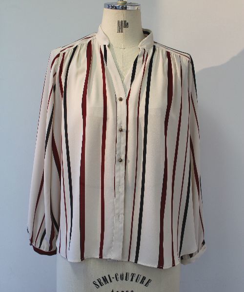 CROON A SONG（クルーンアソング）の「マルチストライプブラウス（シャツ/ブラウス・レディース・ベージュ/レッド・FREE）」の16枚目の写真