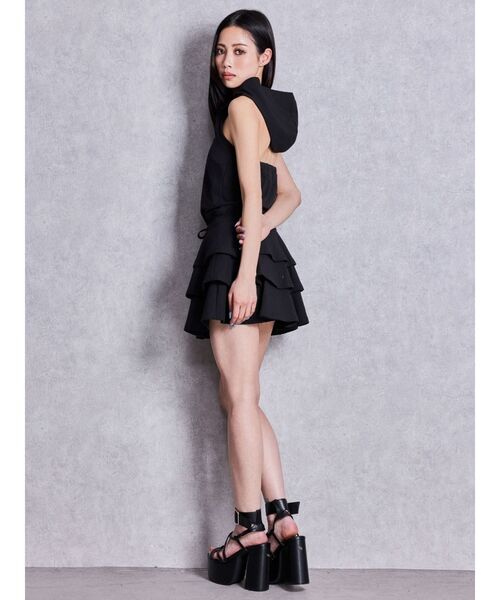 GYDA(ジェイダ)の「Hoodieドッキングノースリスウェットスカートライクミニワンピース(ワンピース・レディース・ブラック/グレー・FREE)」の12枚目の写真