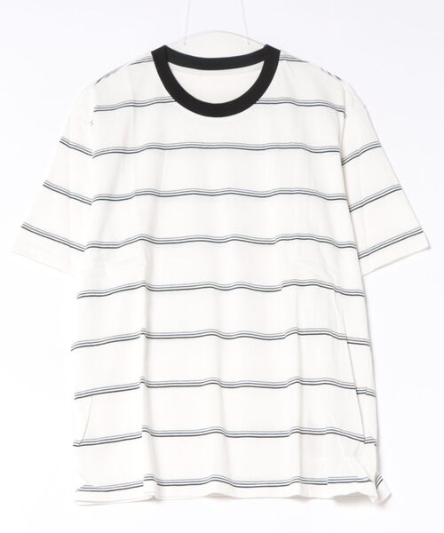 gossara(ゴサラ)の「【柔らかな着心地】ボーダーBIG T(Tシャツ/カットソー・レディース・ホワイト/グレー・FREE)」の3枚目の写真
