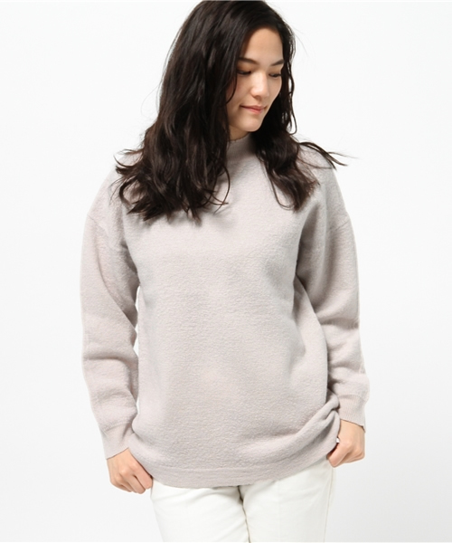 OUTLET（アウトレット）の「【Omekashi】圧縮ハイネックプルオーバー（ニット/セーター・レディース・グレー/オフホワイト/キャメル/ブラック・FREE）」の2枚目の写真