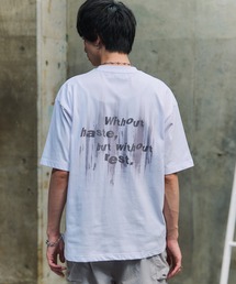 ボックスシルエット グランジ風 レトロモチーフ バックプリント ビッグシルエット プレーティング 半袖Tシャツ グラフィック プリント カットソー ユニセックス