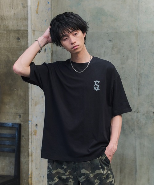 ILL'S(イルズ)の「ボックスシルエット グランジ風 レトロモチーフ バックプリント ビッグシルエット プレーティング 半袖Tシャツ グラフィック プリント カットソー ユニセックス(Tシャツ/カットソー・メンズ・ホワイト系その他/ホワイト/グレー系その他/ブラック系その他2/ブラック/チャコールグレー/グレー/ブラック系その他/ホワイト系その他2/グレー系その他3/ホワイト系その他3/ブラック系その他3・M/L)」の16枚目の写真