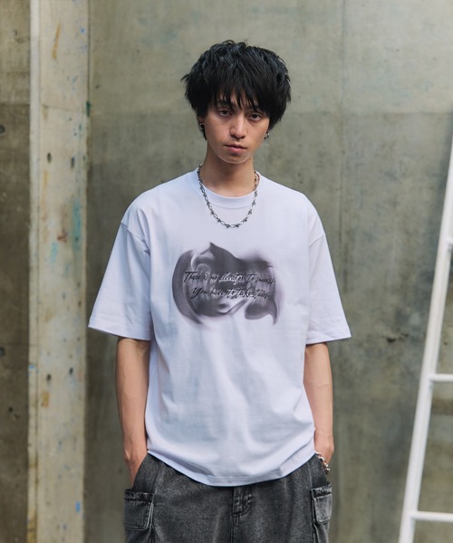 ILL'S(イルズ)の「ボックスシルエット グランジ風 レトロモチーフ バックプリント ビッグシルエット プレーティング 半袖Tシャツ グラフィック プリント カットソー ユニセックス(Tシャツ/カットソー・メンズ・ホワイト系その他/ホワイト/グレー系その他/ブラック系その他2/ブラック/チャコールグレー/グレー/ブラック系その他/ホワイト系その他2/グレー系その他3/ホワイト系その他3/ブラック系その他3・M/L)」の18枚目の写真